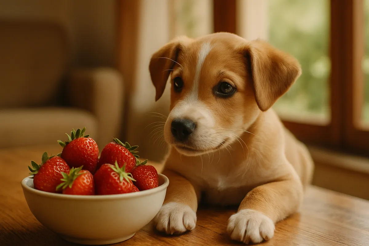 Themenbild: Dürfen Hunde Erdbeeren essen? Ja, in Maßen