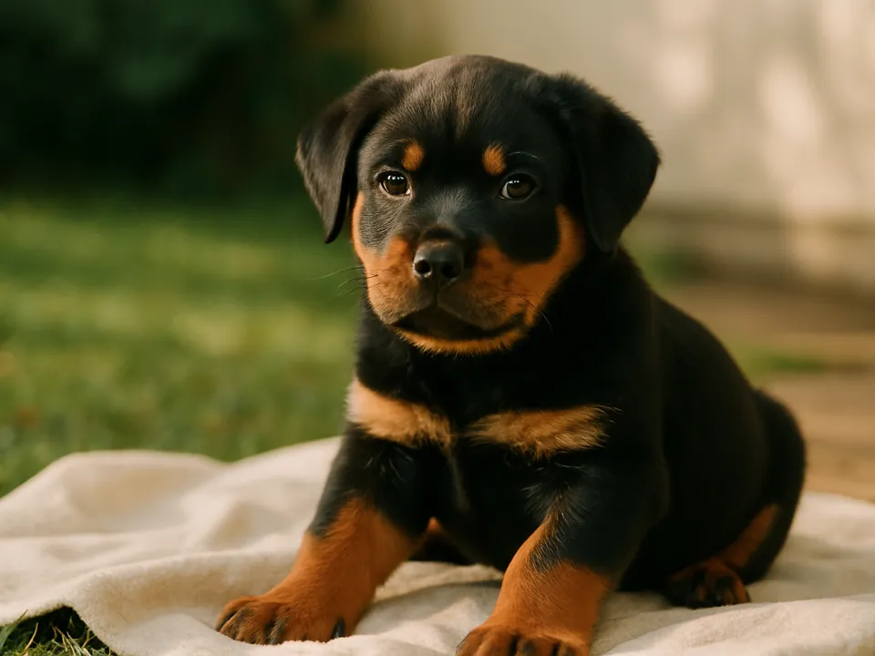 Rottweiler-Welpe, große Rasse