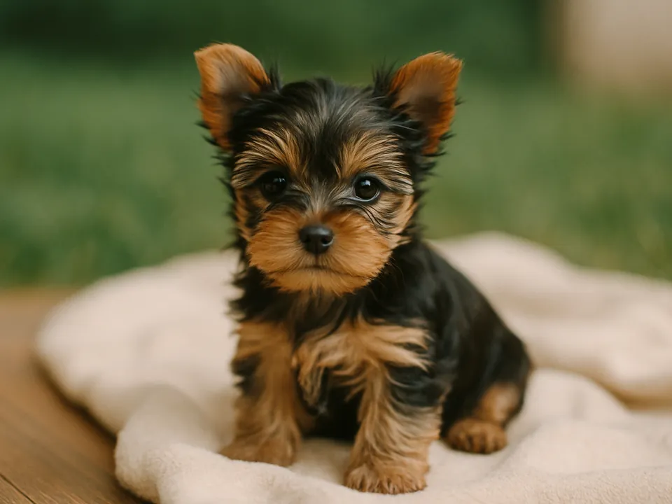 Yorkshire Terrier-Welpe, kleine Rasse